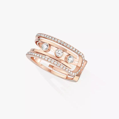 [KELA]OPEN MOVE 10-DIAMOND PAVÉ RING