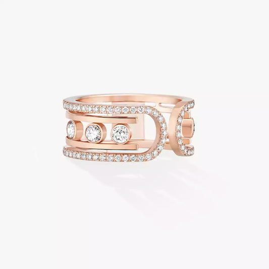 [KELA]OPEN MOVE 10-DIAMOND PAVÉ RING