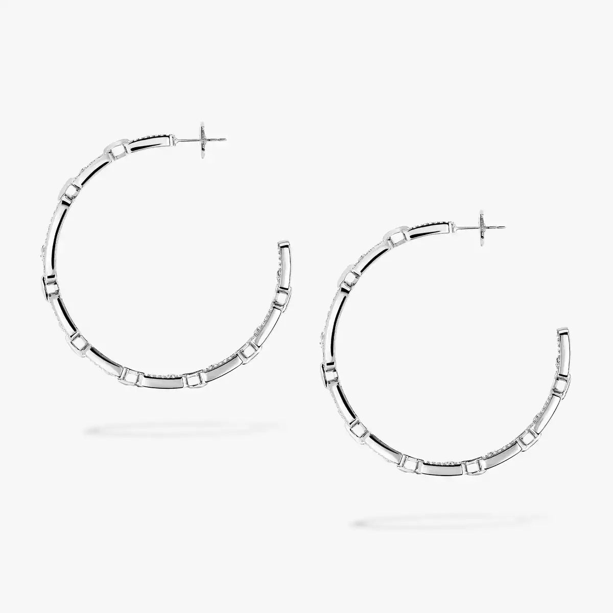 [KELA]MOVE LINK KINETIC DIAMOND HOOP EARRINGS
