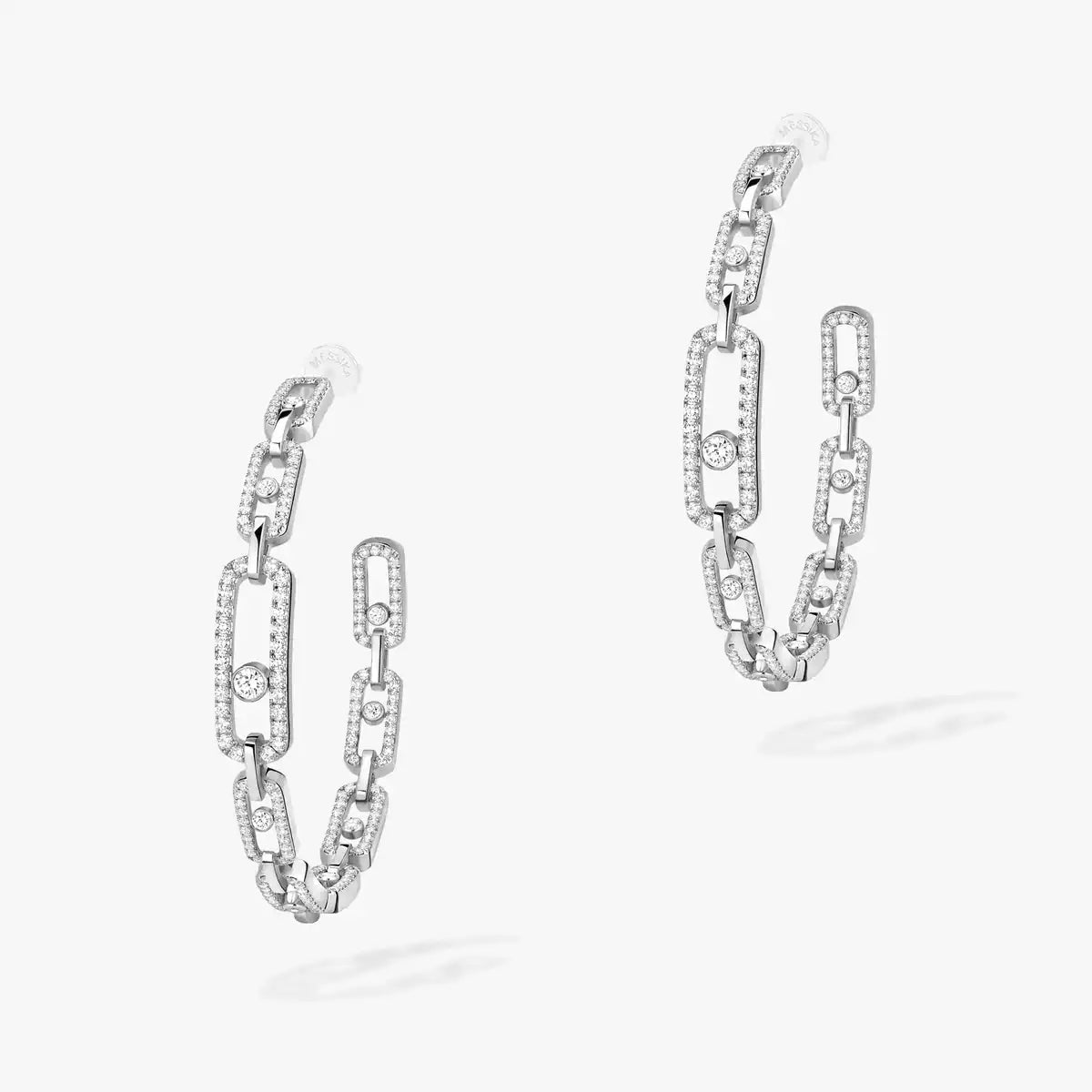 [KELA]MOVE LINK KINETIC DIAMOND HOOP EARRINGS