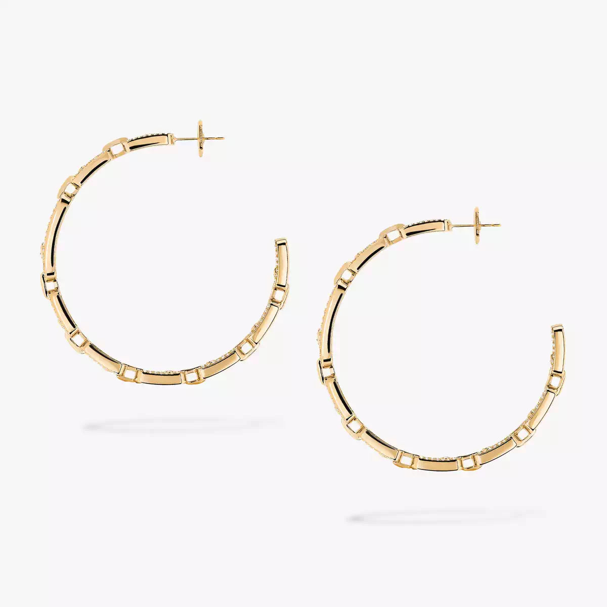 [KELA]MOVE LINK KINETIC DIAMOND HOOP EARRINGS