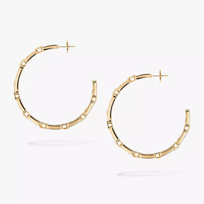 [KELA]MOVE LINK KINETIC DIAMOND HOOP EARRINGS