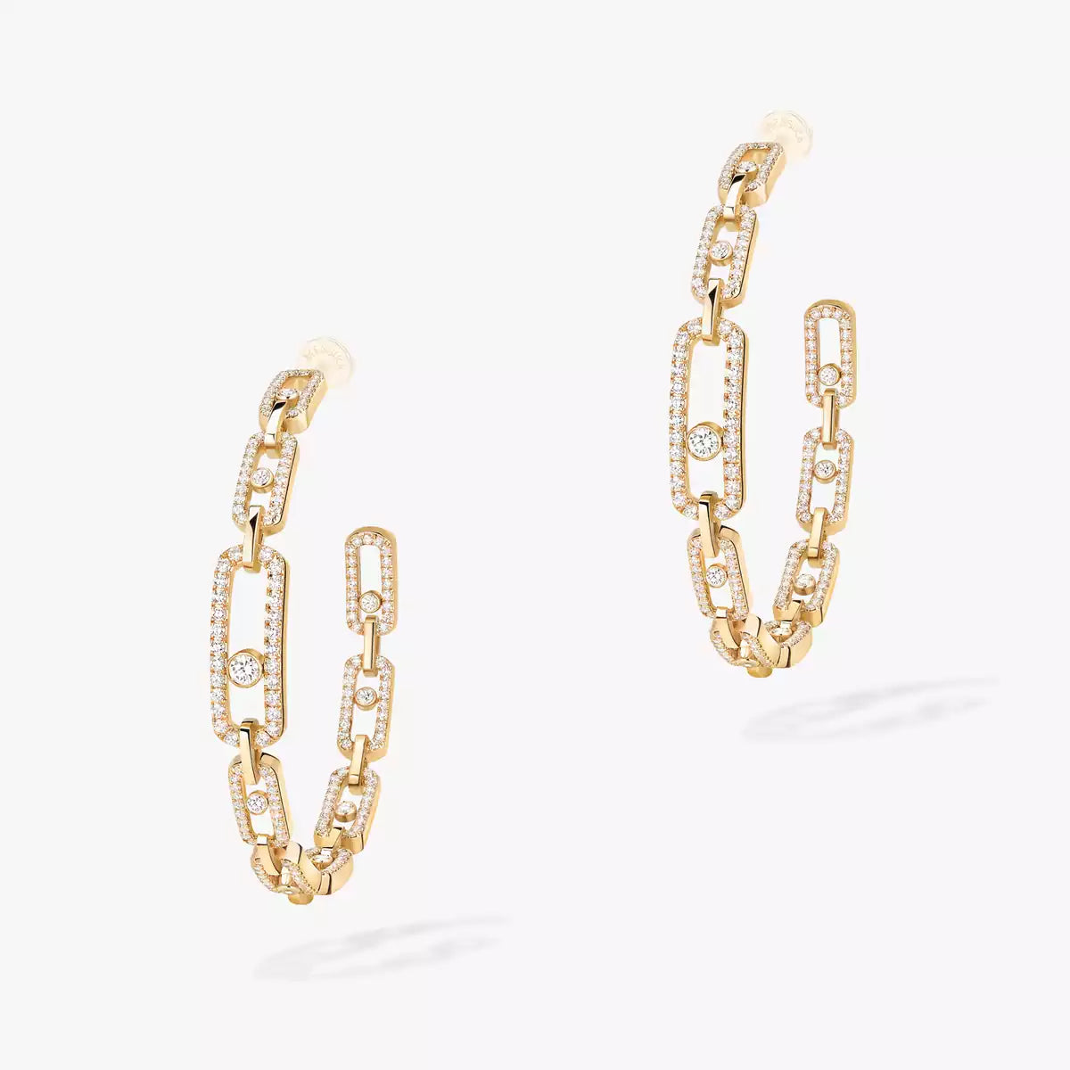 [KELA]MOVE LINK KINETIC DIAMOND HOOP EARRINGS
