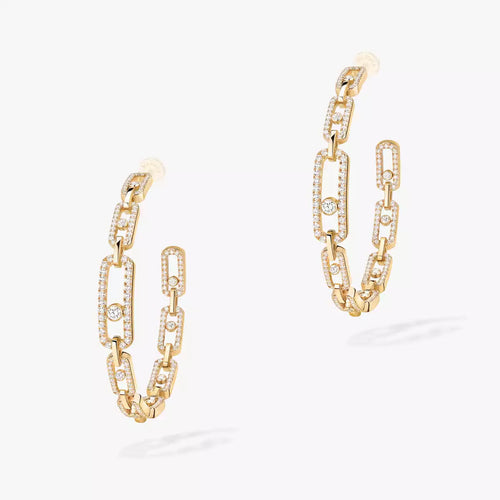[KELA]MOVE LINK KINETIC DIAMOND HOOP EARRINGS