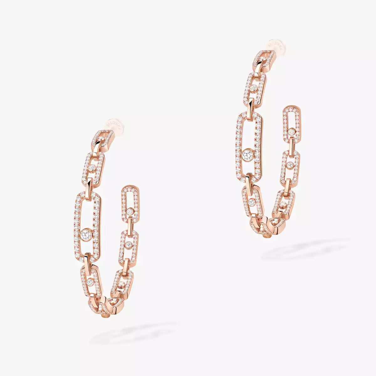 [KELA]MOVE LINK KINETIC DIAMOND HOOP EARRINGS