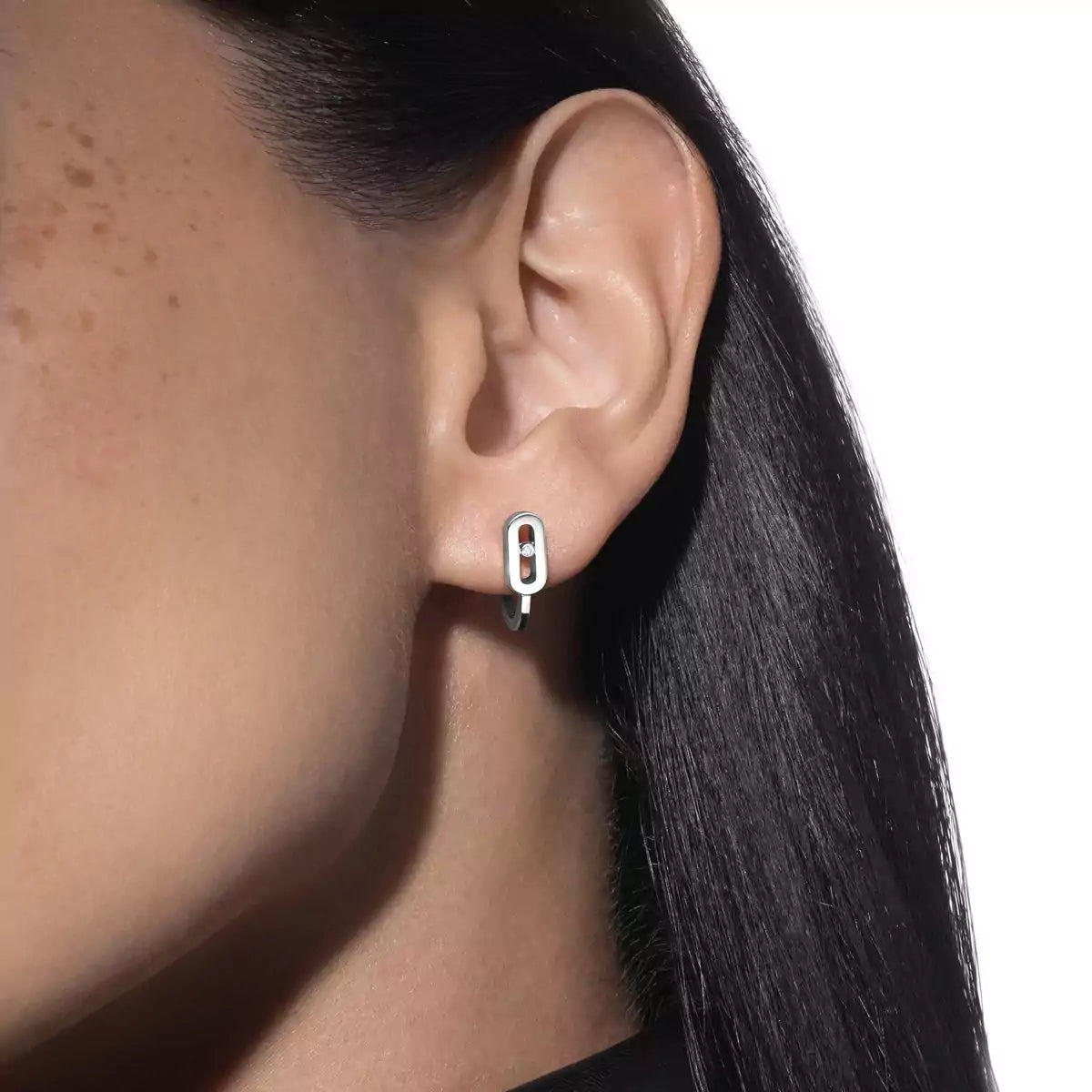 [KELA]MOVE CLASSIQUE MINI DIAMOND HOOP EARRINGS