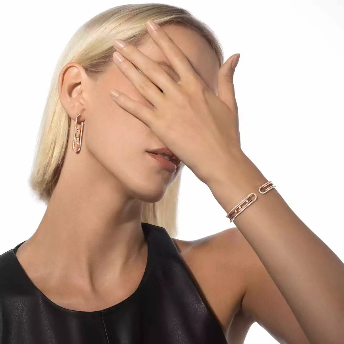 [KELA]MOVE KINETIC DIAMOND PENDANT EARRINGS