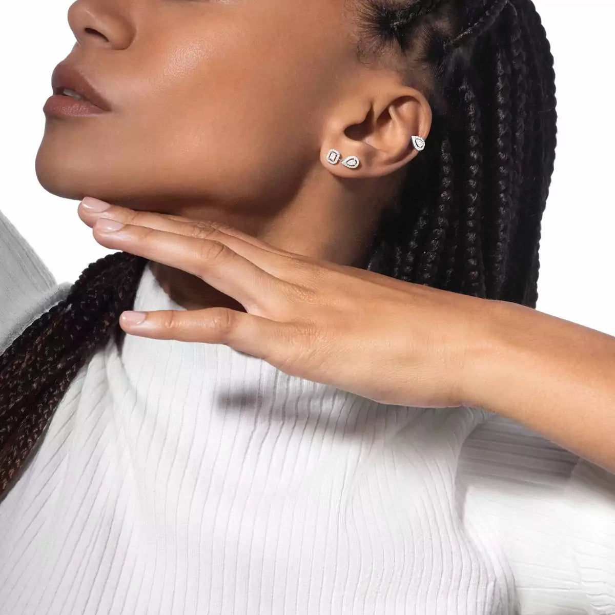 [KELA]MY TWIN 1+2 DIAMOND EARRINGS