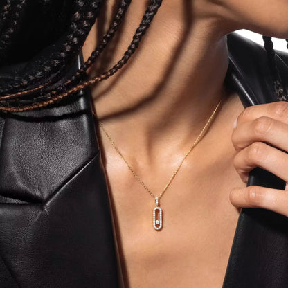 [KELA]MOVE UNO FULL PAVÉ DIAMOND NECKLACE