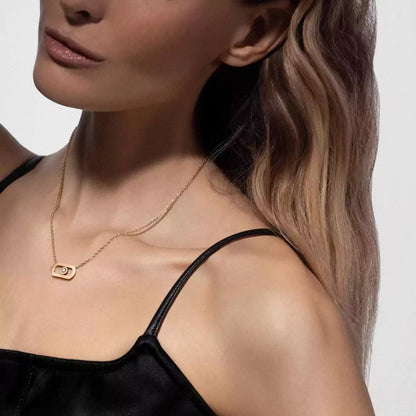 [KELA]LARGE MOVE PENDANT SINGLE DIAMOND NECKLACE