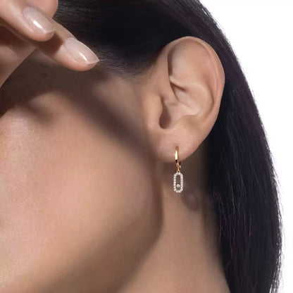[KELA]MOVE UNO SINGLE DIAMOND HOOP EARRINGS