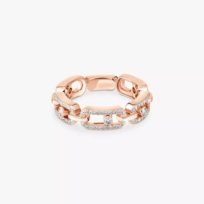 [KELA]MOVE LINK PAVÉ DIAMOND RING
