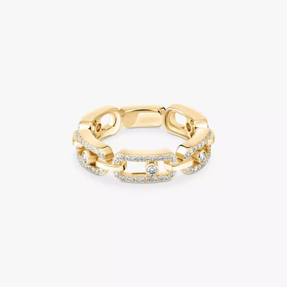 [KELA]MOVE LINK PAVÉ DIAMOND RING