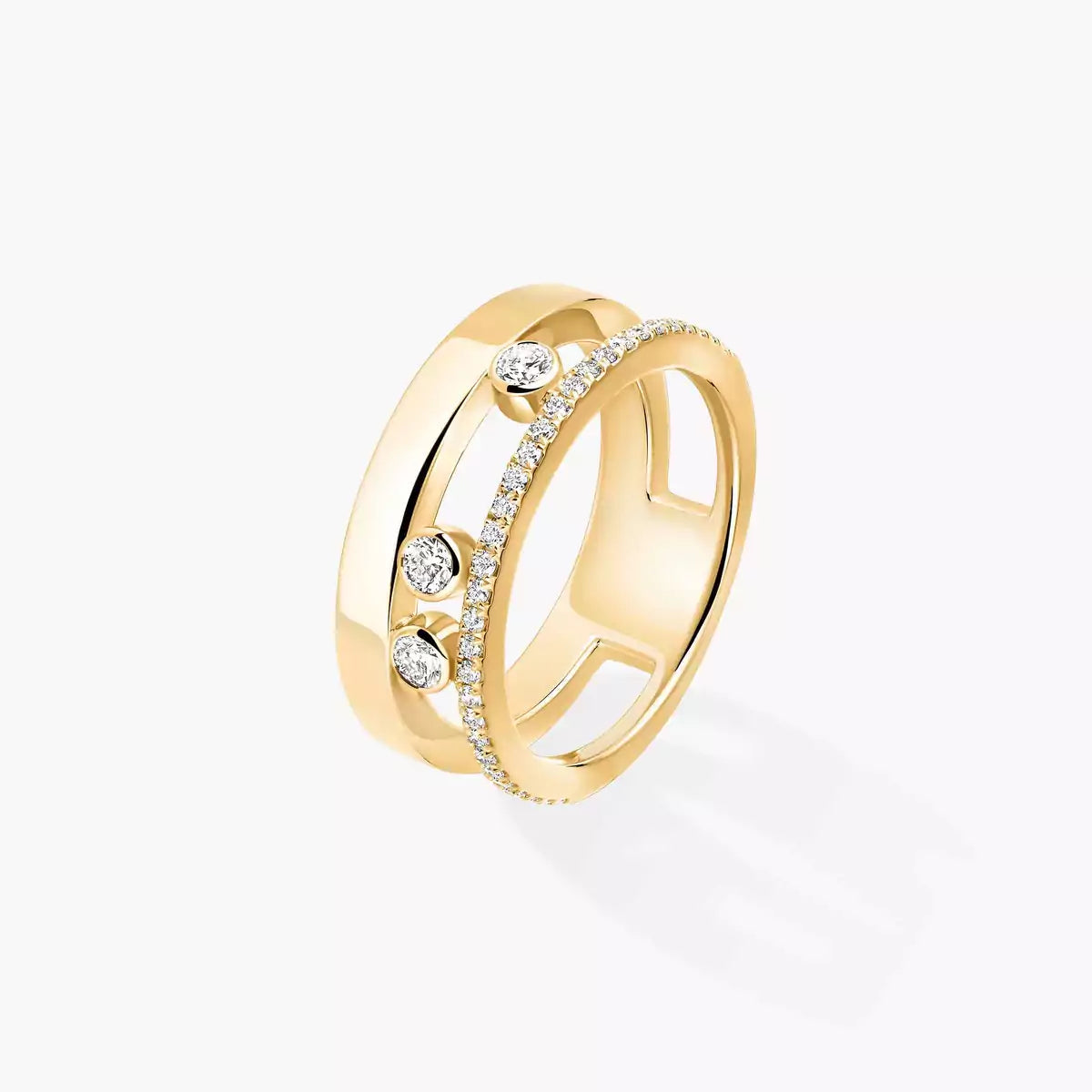 [KELA]MOVE NOA PAVÉ DIAMOND INTERLOCKING RING