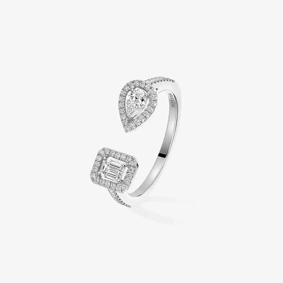 [KELA]OPEN SUGAR CUBE & TEARDROP PAVÉ DIAMOND RING