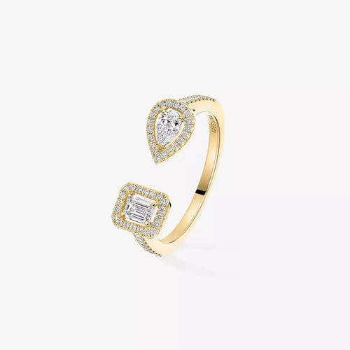 [KELA]OPEN SUGAR CUBE & TEARDROP PAVÉ DIAMOND RING