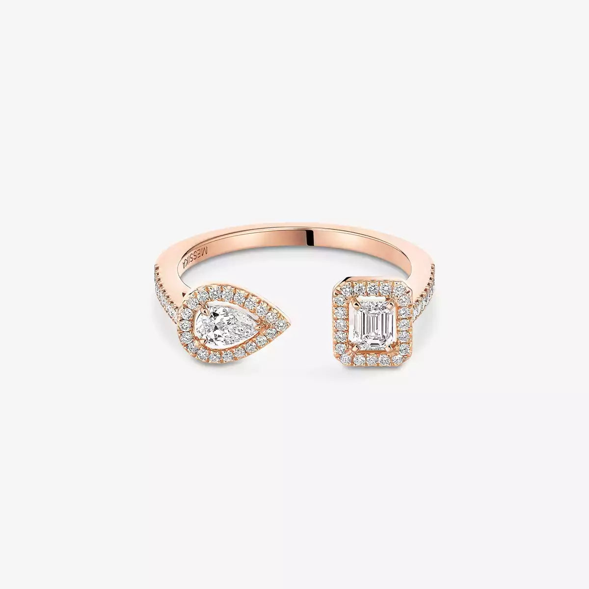 [KELA]OPEN SUGAR CUBE & TEARDROP PAVÉ DIAMOND RING