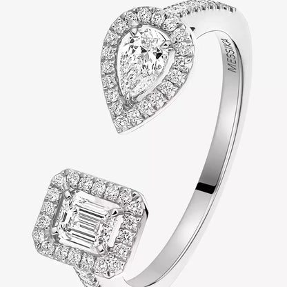 [KELA]OPEN SUGAR CUBE & TEARDROP PAVÉ DIAMOND RING