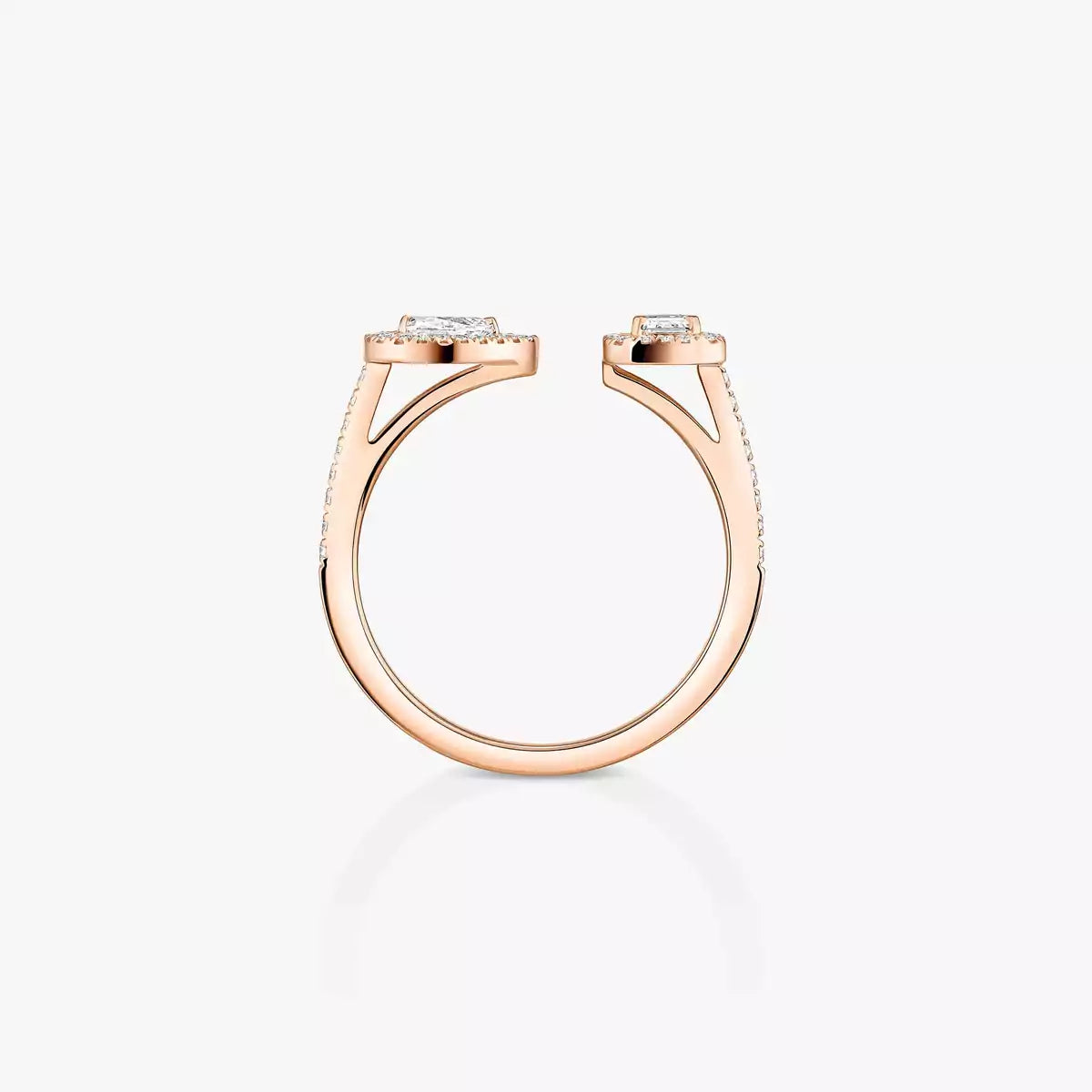 [KELA]OPEN SUGAR CUBE & TEARDROP PAVÉ DIAMOND RING