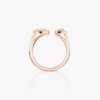 [KELA]OPEN SUGAR CUBE & TEARDROP PAVÉ DIAMOND RING
