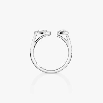 [KELA]OPEN SUGAR CUBE & TEARDROP PAVÉ DIAMOND RING