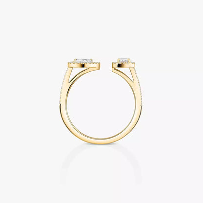 [KELA]OPEN SUGAR CUBE & TEARDROP PAVÉ DIAMOND RING