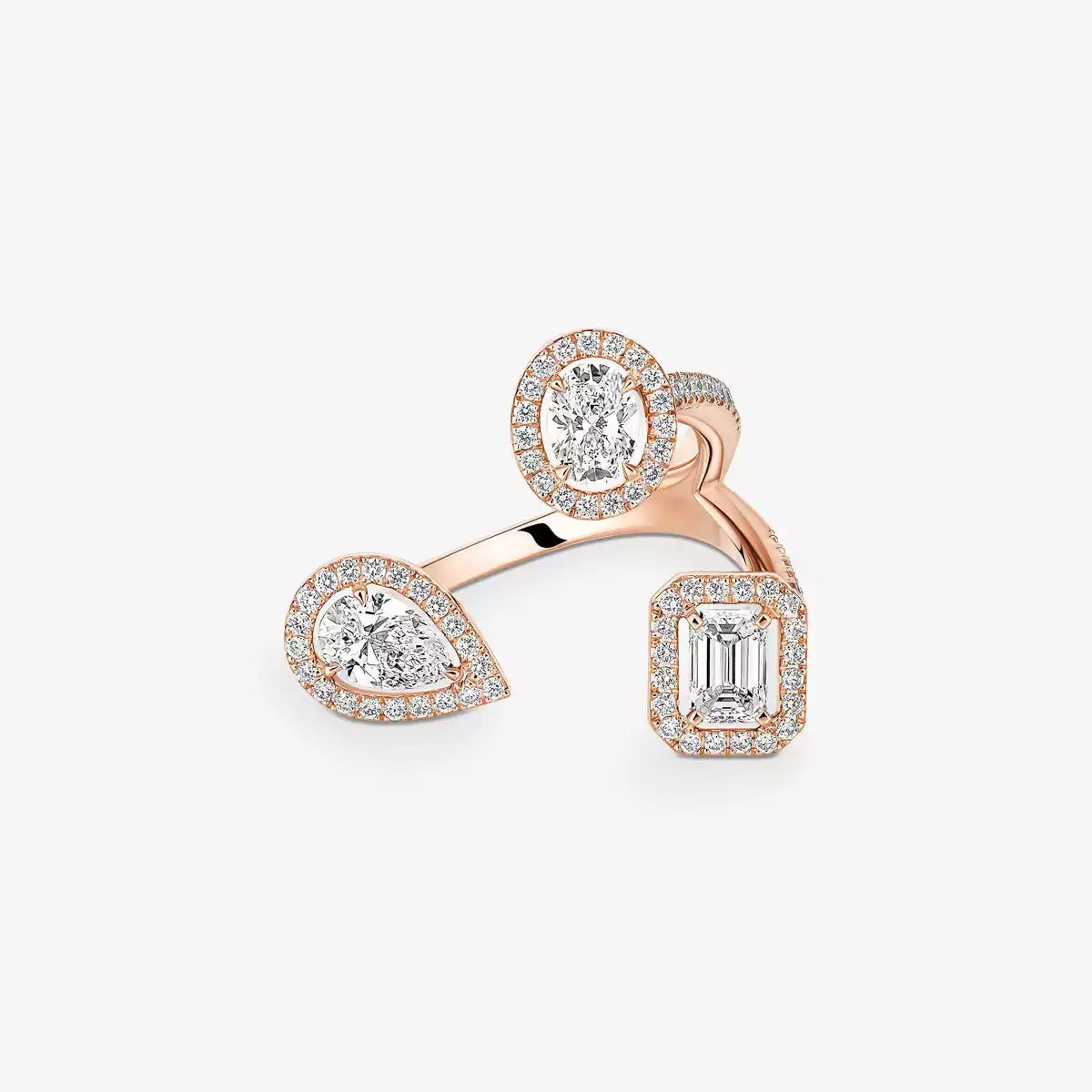 [KELA]MY TWIN TRILOGY OPEN PAVÉ RING