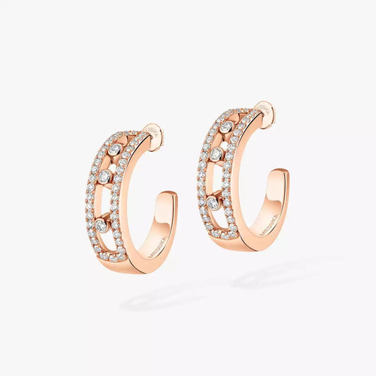 [KELA]MOVE PAVÉ DIAMOND HOOP EARRINGS