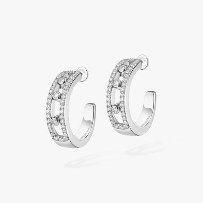 [KELA]MOVE PAVÉ DIAMOND HOOP EARRINGS