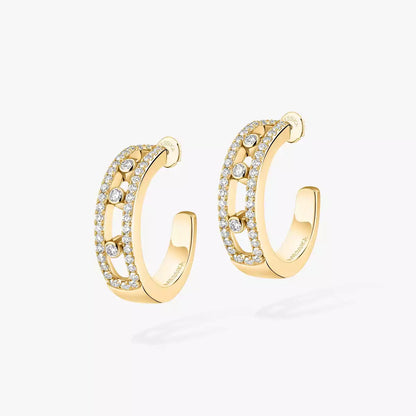 [KELA]MOVE PAVÉ DIAMOND HOOP EARRINGS