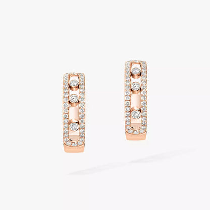 [KELA]MOVE PAVÉ DIAMOND HOOP EARRINGS