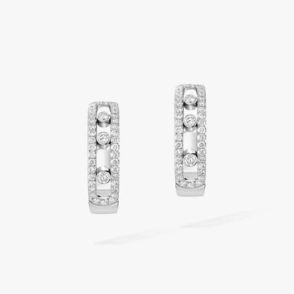 [KELA]MOVE PAVÉ DIAMOND HOOP EARRINGS