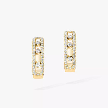 [KELA]MOVE PAVÉ DIAMOND HOOP EARRINGS