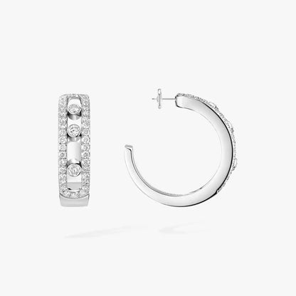 [KELA]MOVE PAVÉ DIAMOND HOOP EARRINGS