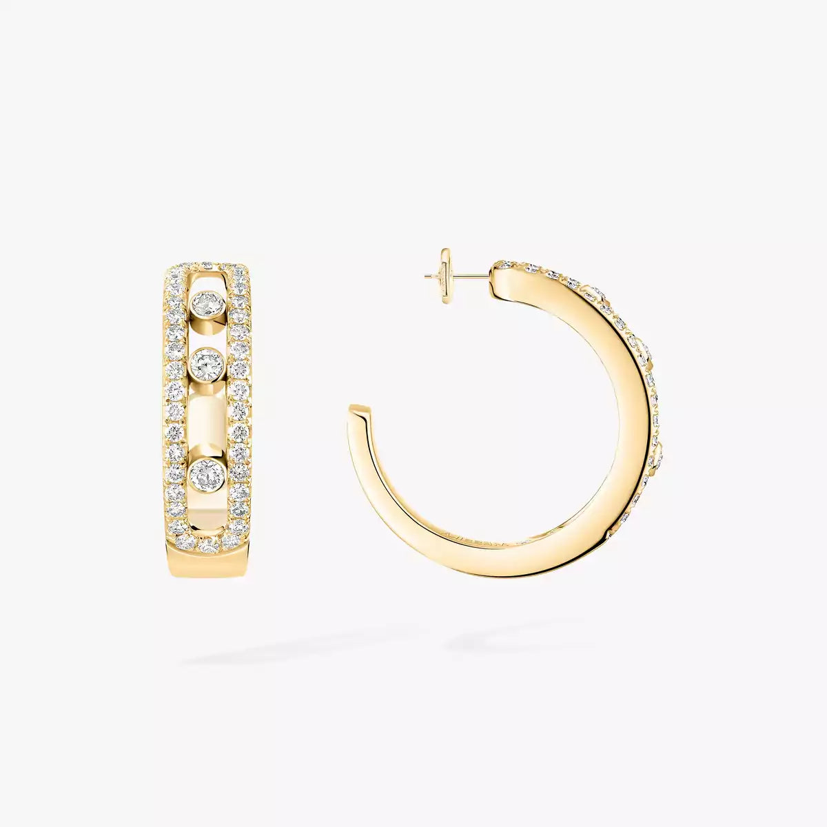 [KELA]MOVE PAVÉ DIAMOND HOOP EARRINGS