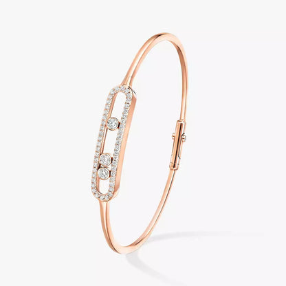 [KELA]MOVE PAVÉ DIAMOND BANGLE BRACELET M