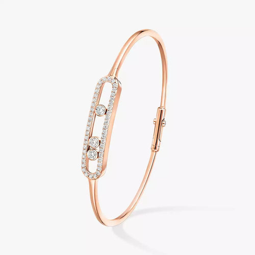 [KELA]MOVE PAVÉ DIAMOND BANGLE BRACELET M
