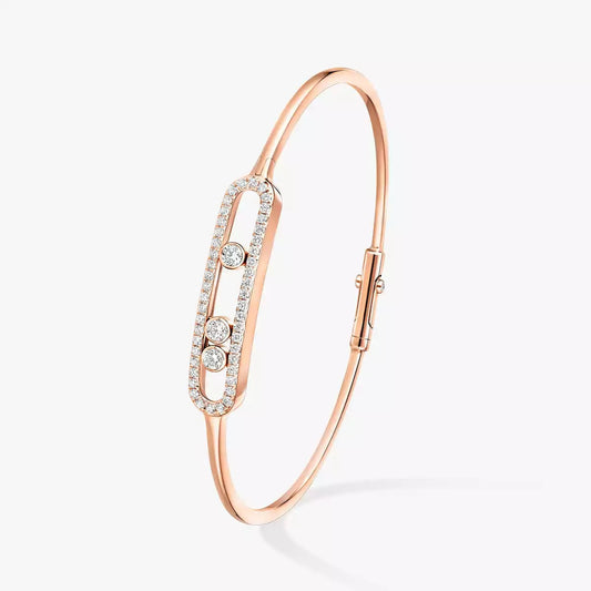 [KELA]MOVE PAVÉ DIAMOND BANGLE BRACELET M