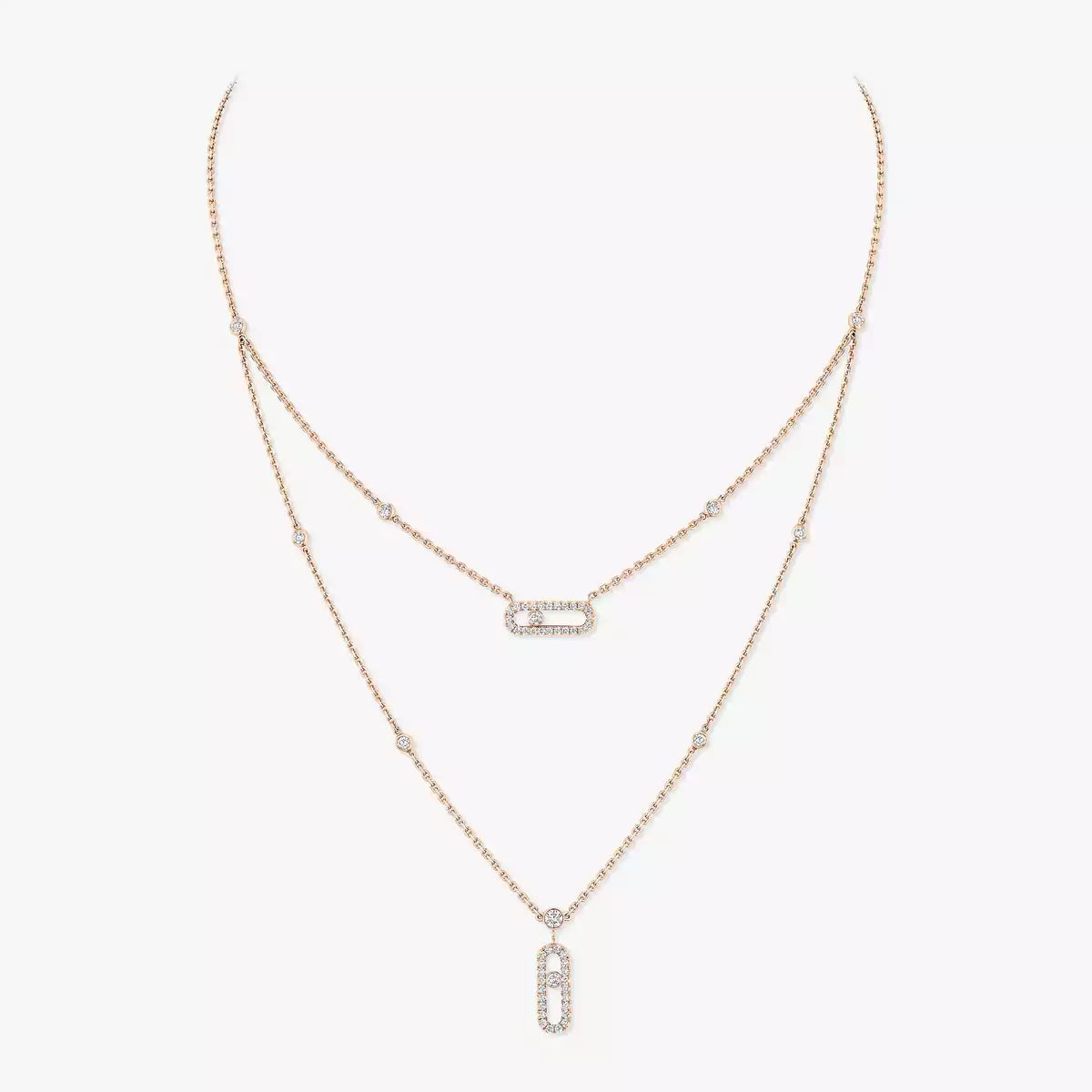 [KELA]MOVE UNO 2-ROW PAVÉ NECKLACE
