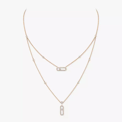 [KELA]MOVE UNO 2-ROW PAVÉ NECKLACE