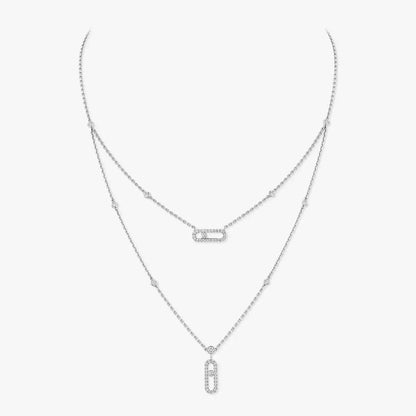 [KELA]MOVE UNO 2-ROW PAVÉ NECKLACE