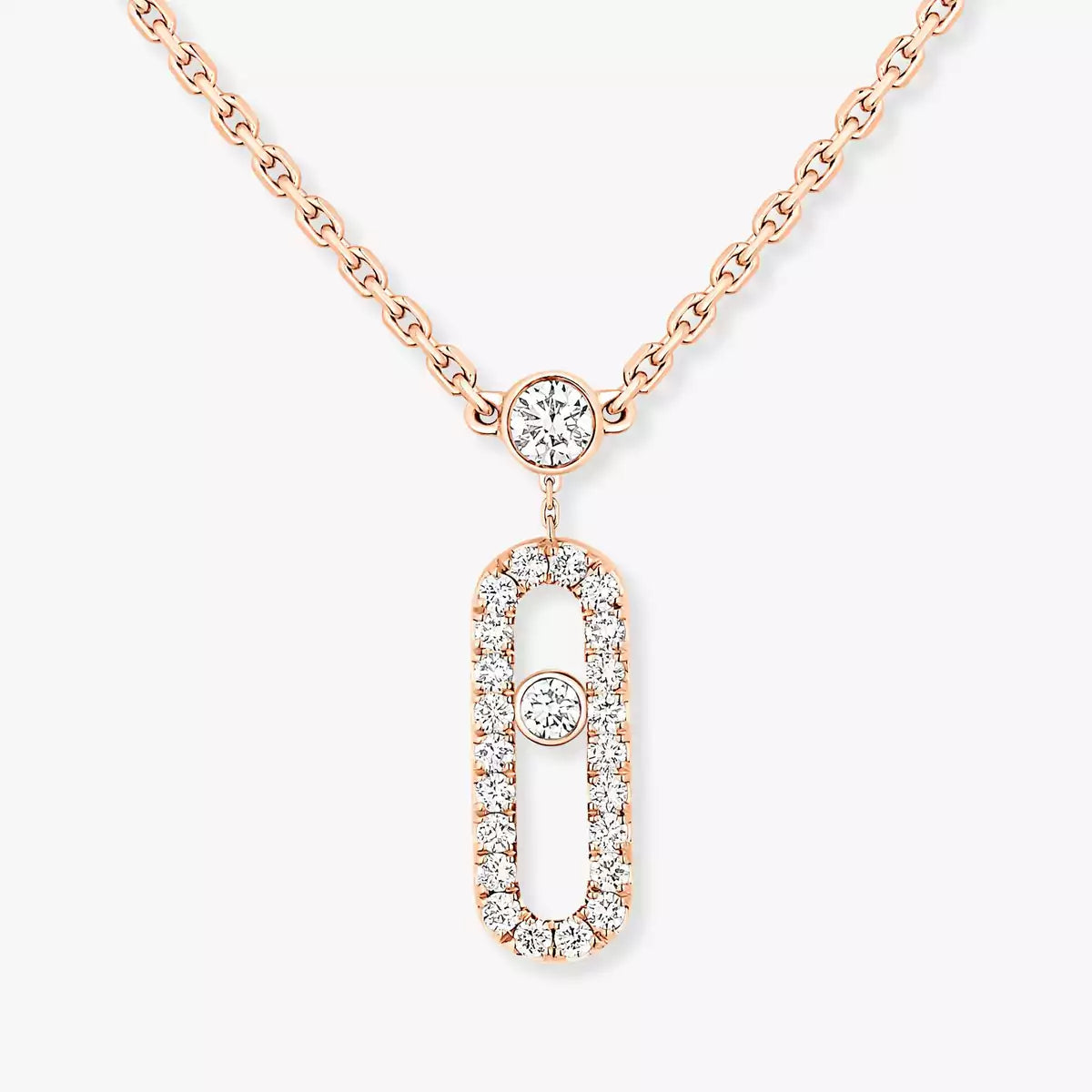 [KELA]MOVE UNO 2-ROW PAVÉ NECKLACE