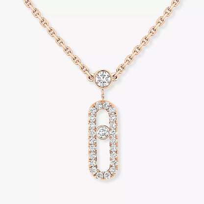 [KELA]MOVE UNO 2-ROW PAVÉ NECKLACE