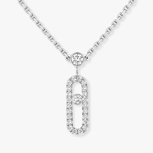 [KELA]MOVE UNO 2-ROW PAVÉ NECKLACE