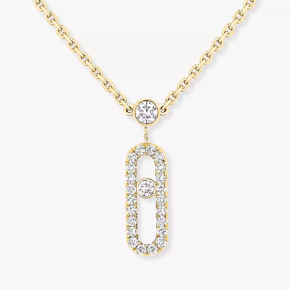 [KELA]MOVE UNO 2-ROW PAVÉ NECKLACE