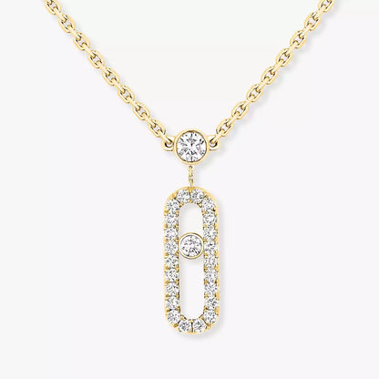 [KELA]MOVE UNO 2-ROW PAVÉ NECKLACE