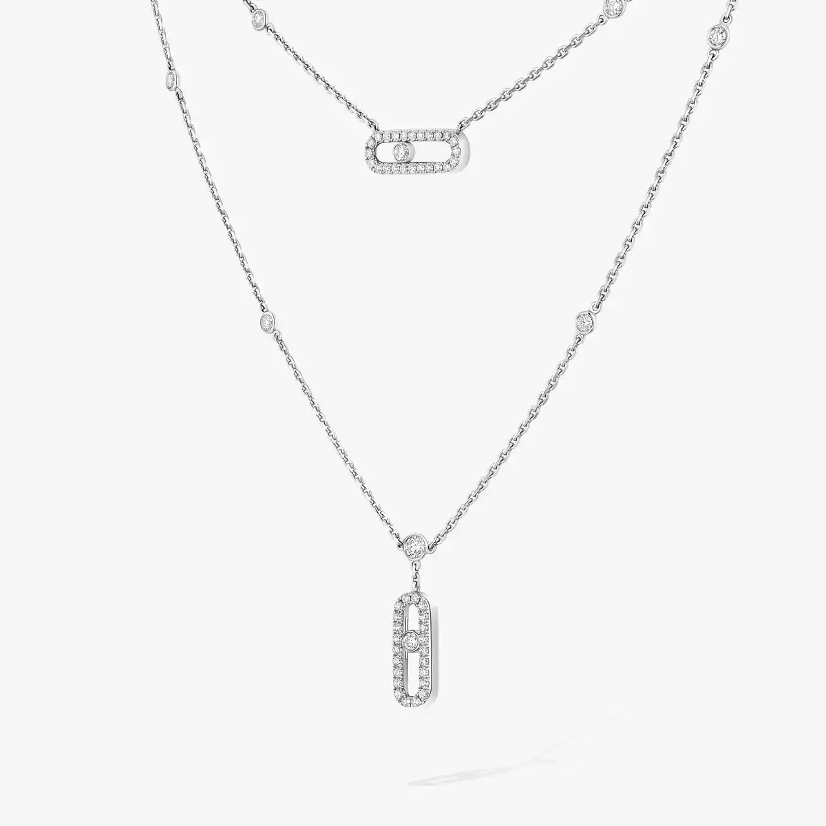 [KELA]MOVE UNO 2-ROW PAVÉ NECKLACE