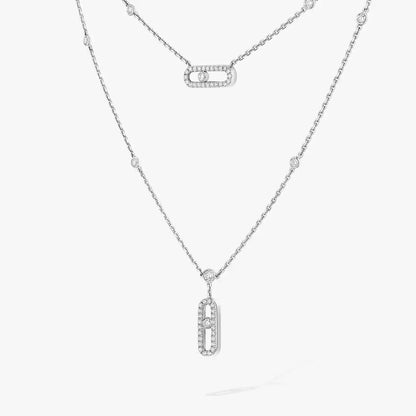[KELA]MOVE UNO 2-ROW PAVÉ NECKLACE