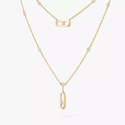 [KELA]MOVE UNO DOUBLE-PENDANT NECKLACE