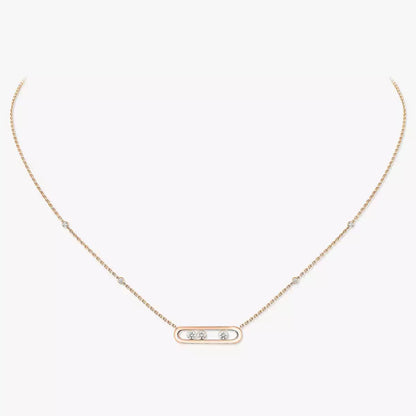 [KELA]MOVE PAVÉ PENDANT 4 MOVING DIAMONDS NECKLACE